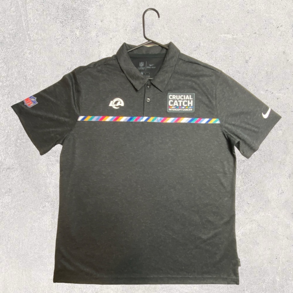 LA Rams NFL Crucial Catch Nike Polo Style Dri-Fit Men’s Shirt